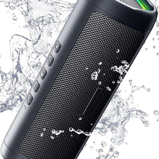 Bluetooth Speaker, IPX5 Waterproof Speaker with HD Sound, Up to 24H Playtime, TWS Pairing, BT5.3, Portable Wireless Speakers for Home/Party/Outdoor/Beach, Electronic Gadgets, Birthday Gift (Black)