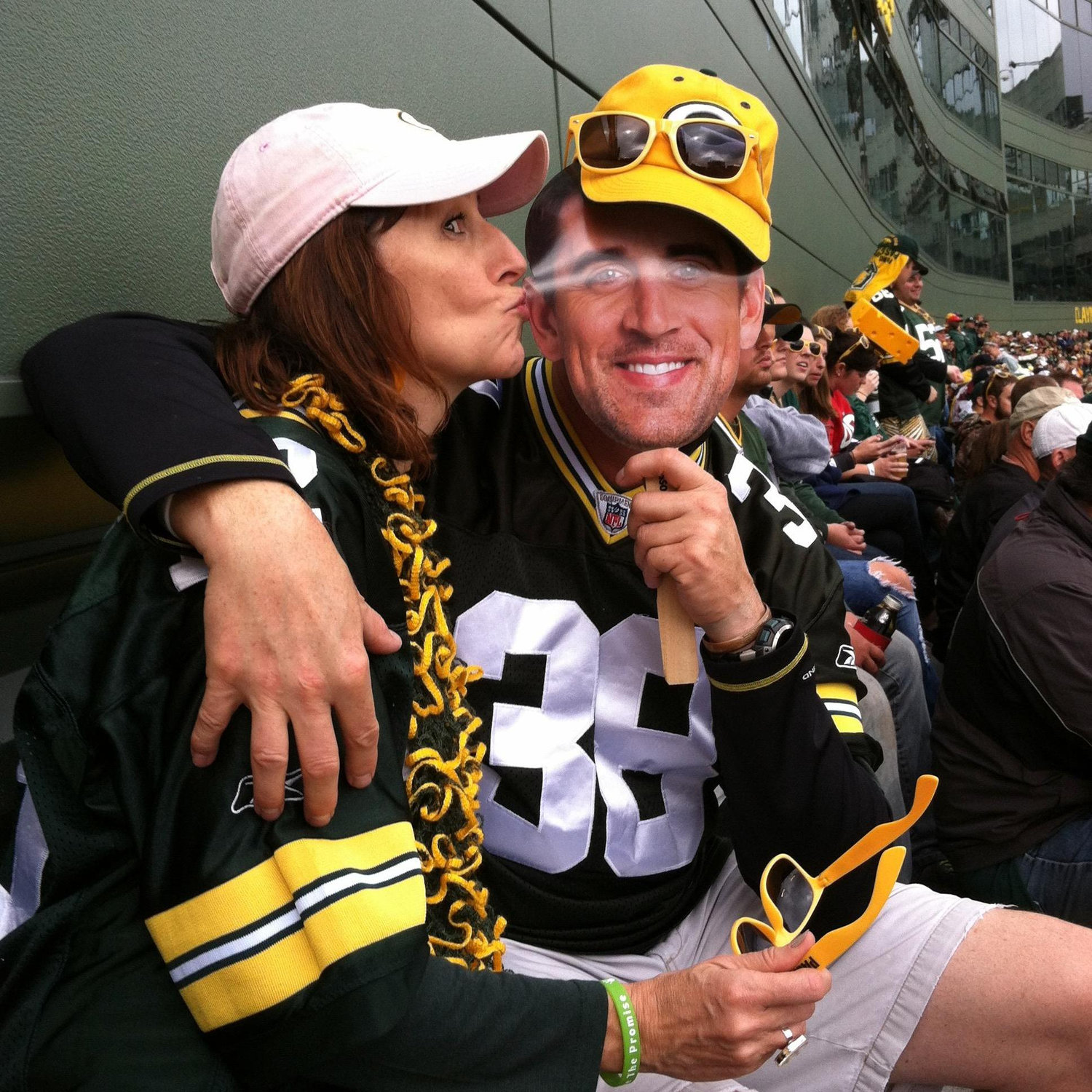 Bill has very "open" attitude when it comes to my relationship with Aaron Rogers. And, he's converted to be a full-blown Packer fan. But of course.