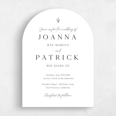 Black Arch Wedding Invitation - Sivas Portrait