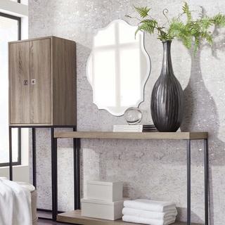 Frameless Oblong Scalloped Mirror
