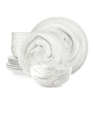 Hotel Collection - Modern Marble  12-Pc. Dinnerware Set, Service for 4, Created for Macy's