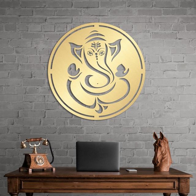 Ganesha Metal Wall Art and Decor, Ganapati Elephant Modern Hindu Metal Wall Art, Home Decoration, New Home, Housewarming Gift