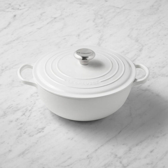 Le Creuset Signature Enameled Cast Iron Soup Pot, 4 1/2-Qt., White