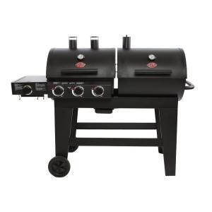 Double Play 1,280 sq, in. 3-Burner Gas and Charcoal Grill in Black
