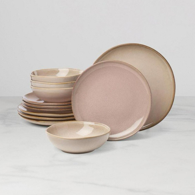 Oneida - Organic Shades 12-Piece Dinnerware Set, Service for 4