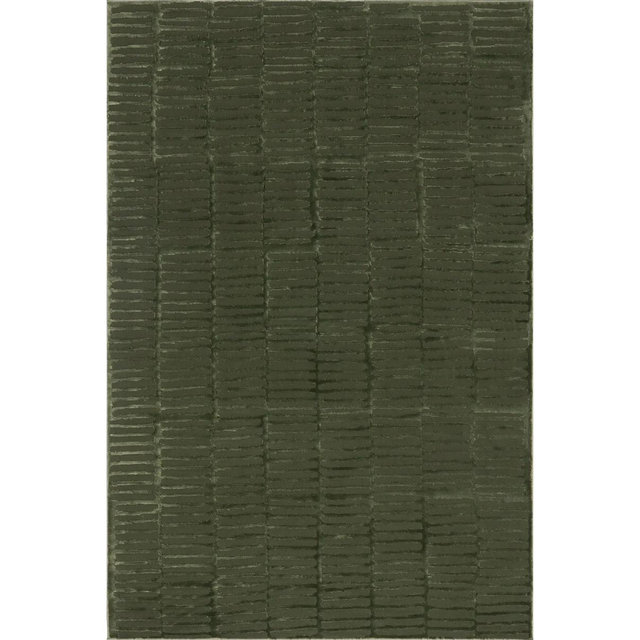 2’x3’ Cranbury Plush Textured Washable Rug | Green