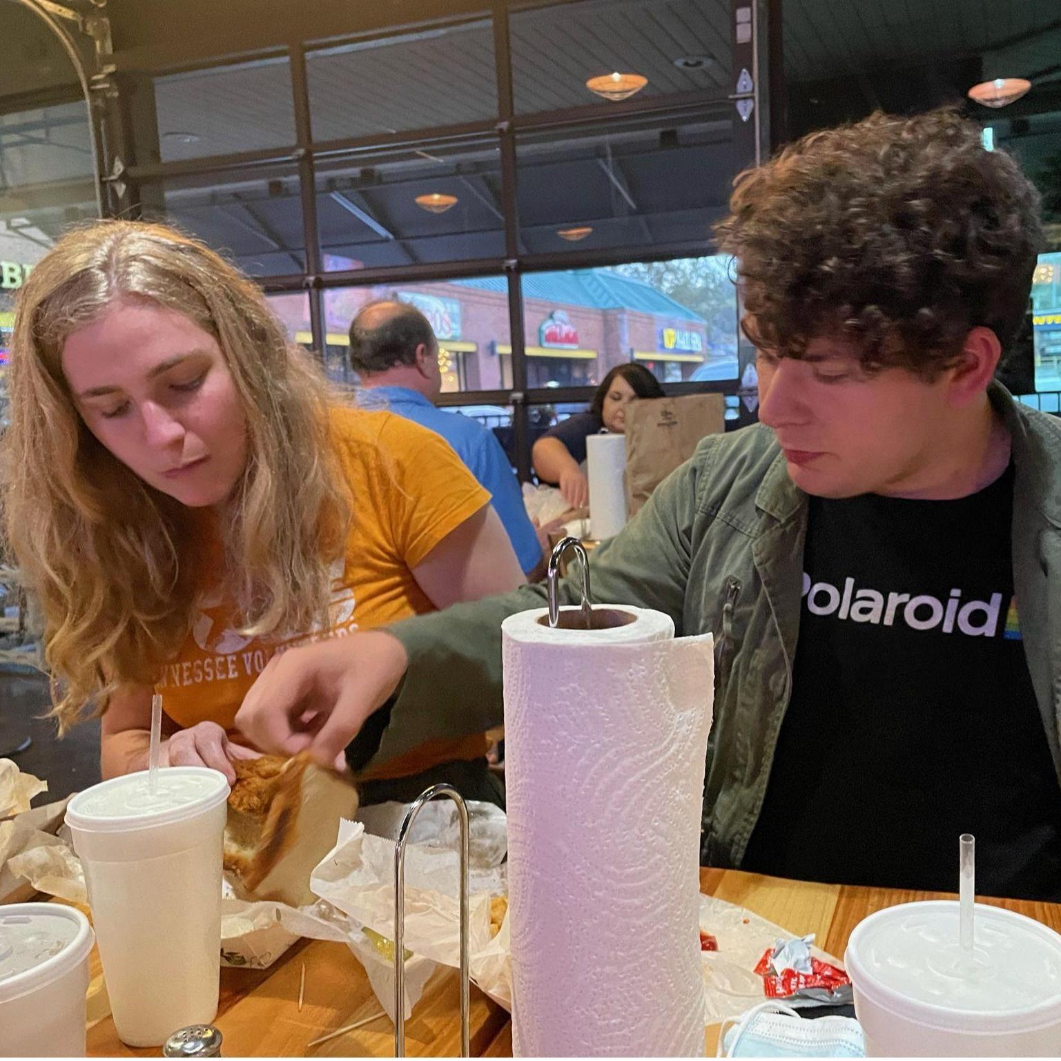 Our first group trip to Nashville! Mason isn't the biggest fan of hot chicken, but Gavin sure is.