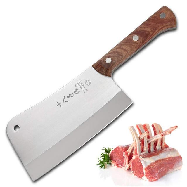 SHI BA ZI ZUO Heavy Duty Cleaver Butcher Knife for Chopping Bones