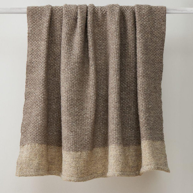 Basketweave Boucle Throw, 50x60, Dove