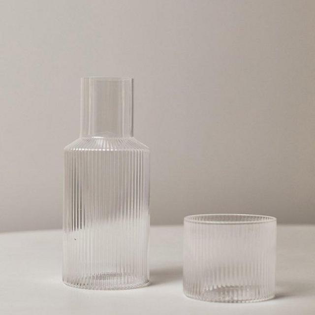 FERM LIVING SMALL RIPPLE CARAFE SET - Clear