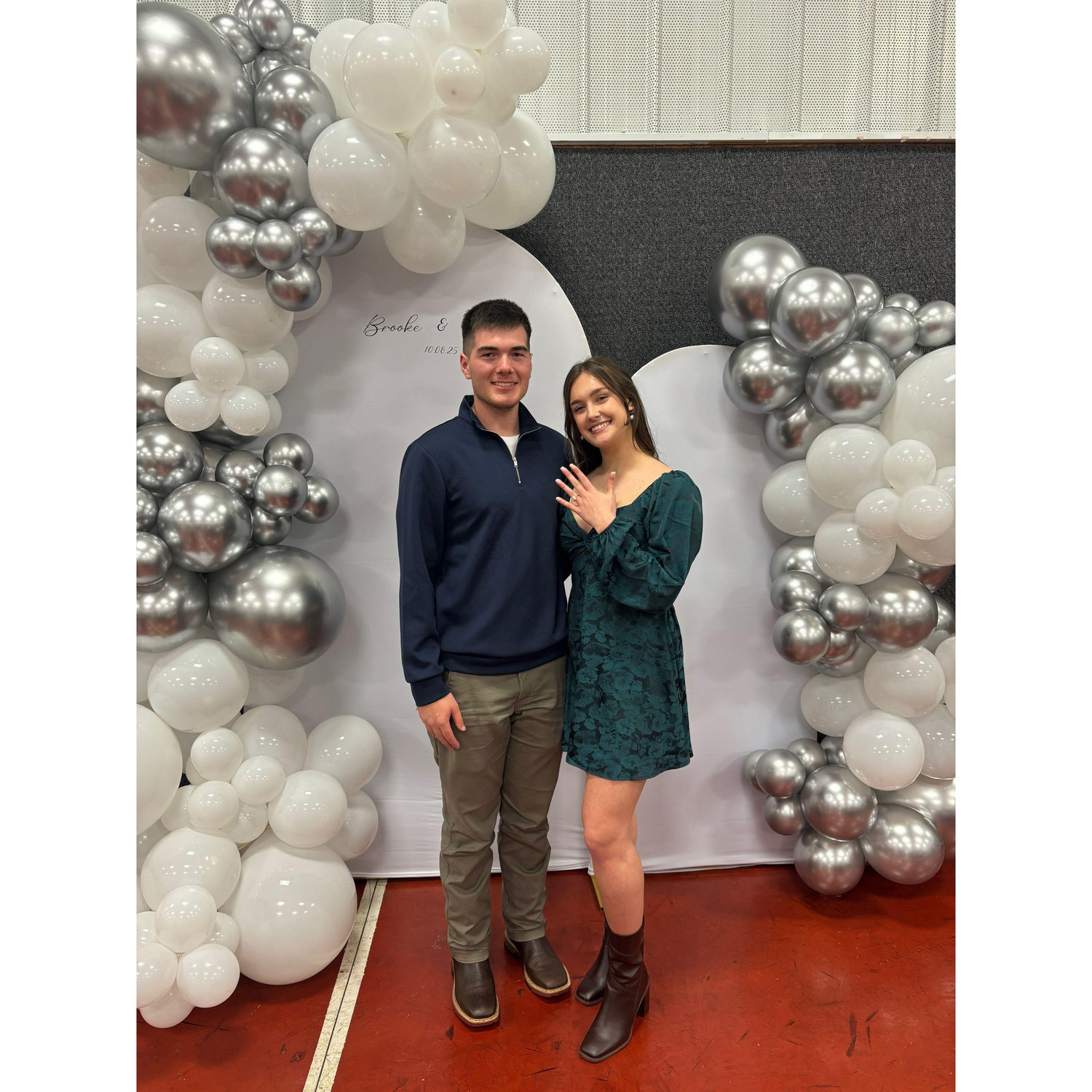 Our first *official* photo engaged at our Matron of Honor's engagement party