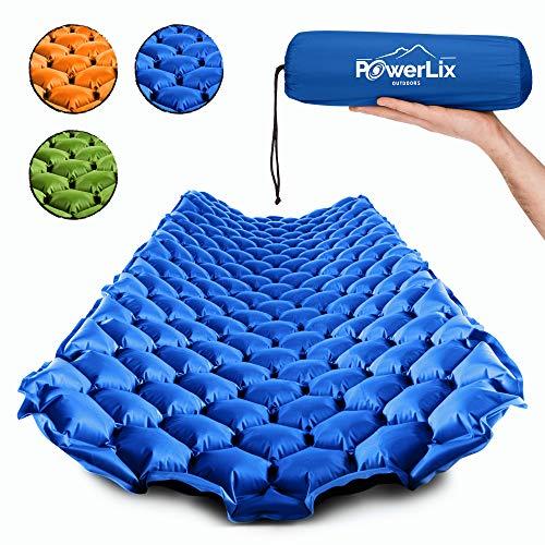POWERLIX Sleeping Pad - Ultralight Inflatable Sleeping Mat, Ultimate for Camping, Backpacking, Hiking - Airpad, Inflating Bag, Carry Bag, Repair Kit - Compact & Lightweight Air Mattress
