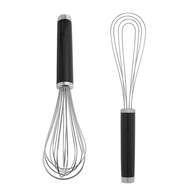 KitchenAid Utility and Flat Whisk Set, Set Of 2, Black