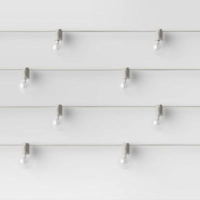20ct Incandescent G40 Outdoor String Lights with Clear Bulbs and Gray Wire - Room Essentials&#8482;