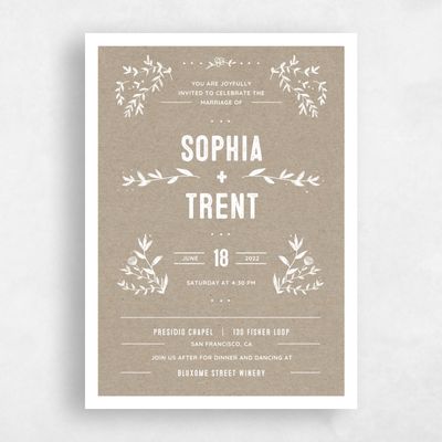 Natural, Brown Wedding Invitation - Humboldt Classic