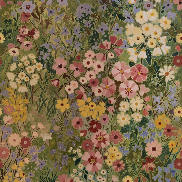 Vintique Floral Wallpaper Peel and Stick Boho Wall Paper Removable Waterproof Green Petal Pattern Contact Paper for Bedroom, Bathroom, Home Wall 17.3" x 236.3"