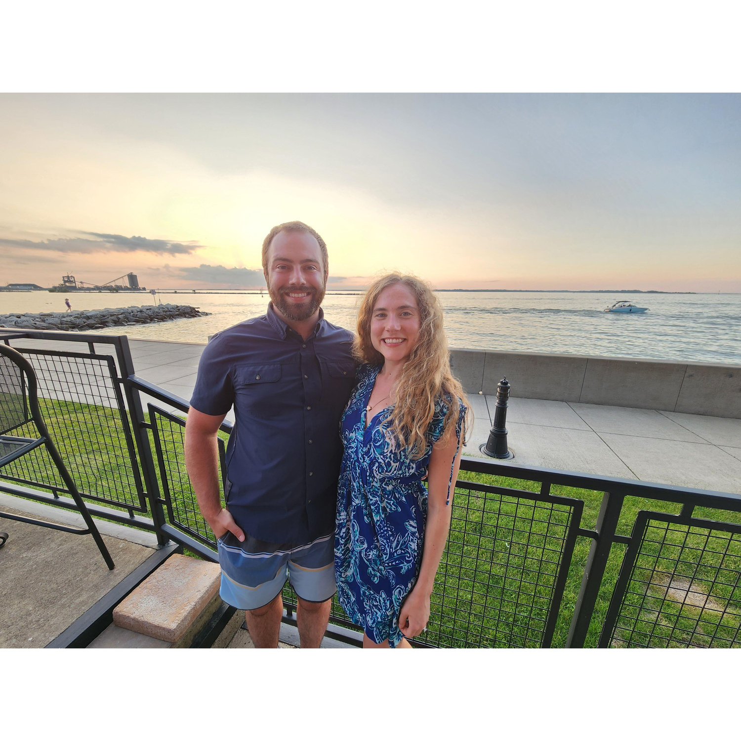 Annie and Michael enjoying the sun and the lake in Sandusky, OH.