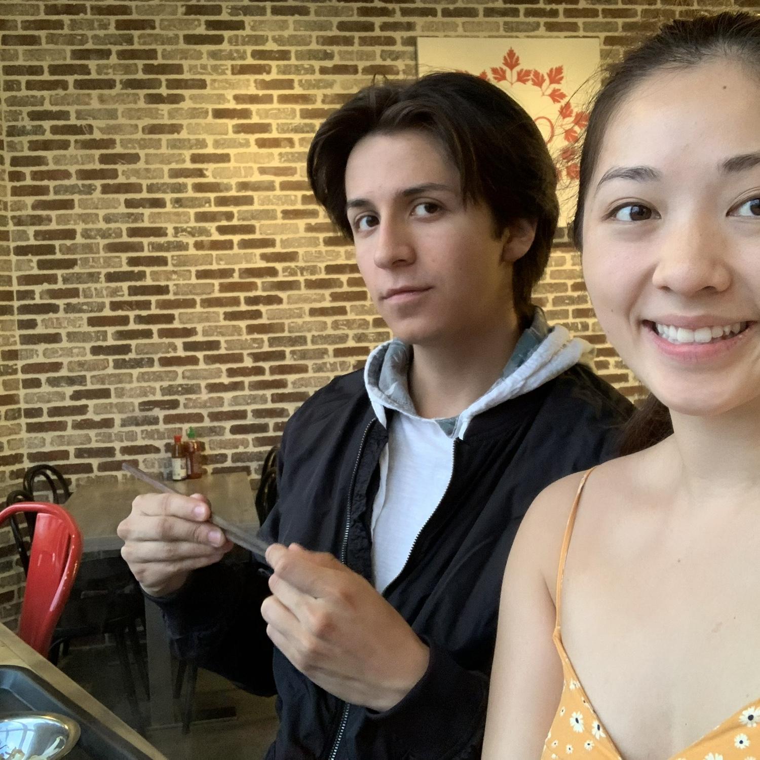 Jordan’s first time trying pho! 🍜 We were babies!