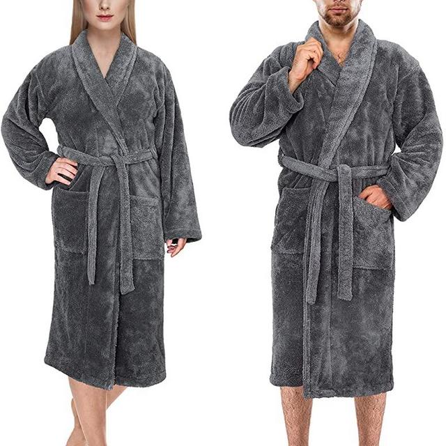 American Soft Linen Luxury Hotel & SPA Warm Shawl Collar Soft Plush Fleece Robe