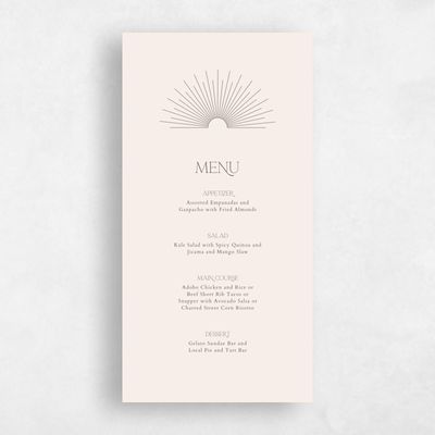 Sage Green Wedding Menu - Tramonti