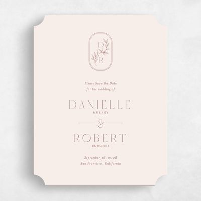Beige Ticket Wedding Save the Date - Copan Portrait