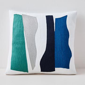 Crewel Wavy Cutouts Pillow Covers