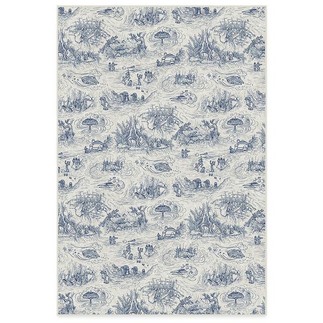 RUGGABLE Star Wars Washable Rug - Stain & Water Resistant Area Rug for Living Room, Bedroom & Kitchen-Durable, Child & Pet Friendly, Empire Strikes Back Toile Blue 6'x9' (Standard Pad)