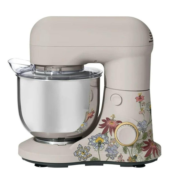 3.5 Qt Stand Mixer 300W with 12 Speed Settings, Tilt-Head Design, Flat Beater, Dough Hook, Balloon Whisk, Splash Guard (Wildflower Porcini Taupe)