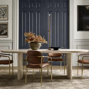 Radius Travertine Dining Table