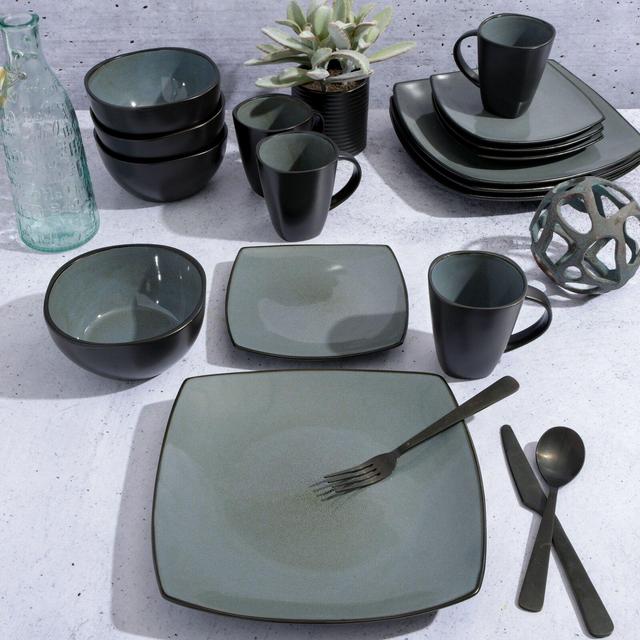 Jorri Glossy 16 Piece Dinnerware Set, Service for 4