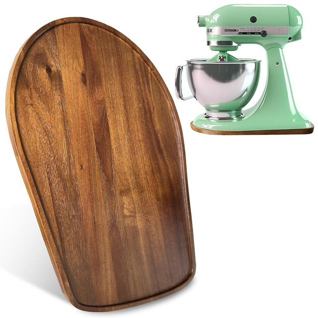 Acacia Wood Mixer Slider Mat for KitchenAid 4.5-5 qt Stand Mixer Effortless Sliding Tray for Countertop Decor & Protection