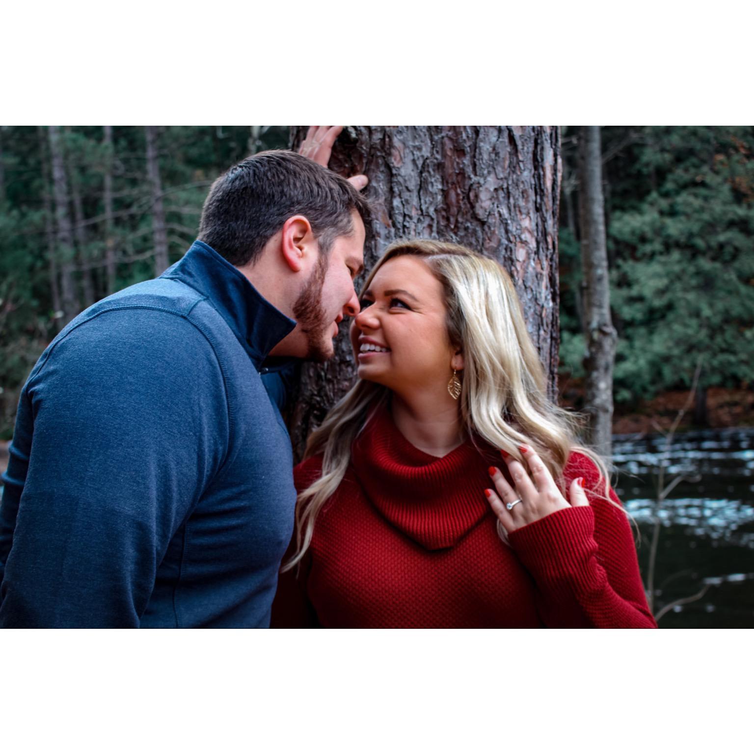 Engagement photos at Dave's Falls in Wisconsin.