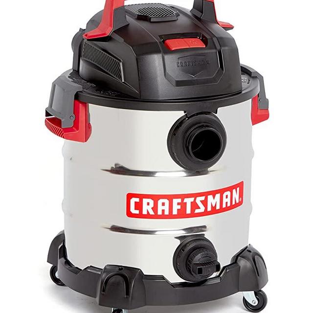 CRAFTSMAN CMXEVBE17155 10 Gallon 6.0 Peak HP Stainless Steel Wet/Dry Vac, Portable Shop Vacuum with Attachments
