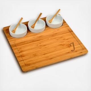 Monogrammed 3-Piece Bamboo Entertaining Bowl Set