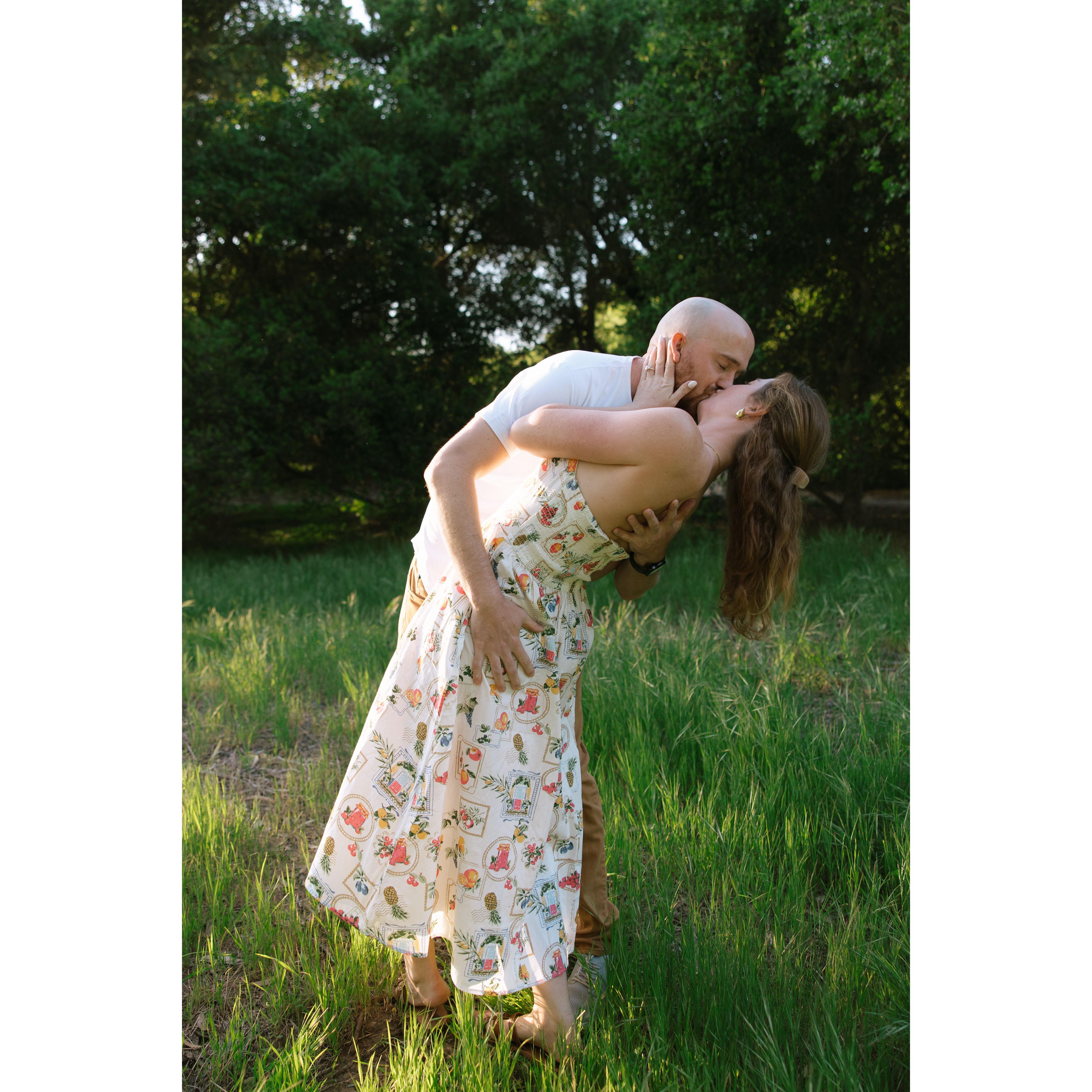 First dip kiss as fiancé's!