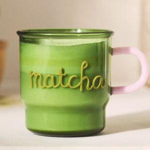 Love Notes Glass Mug - Matcha