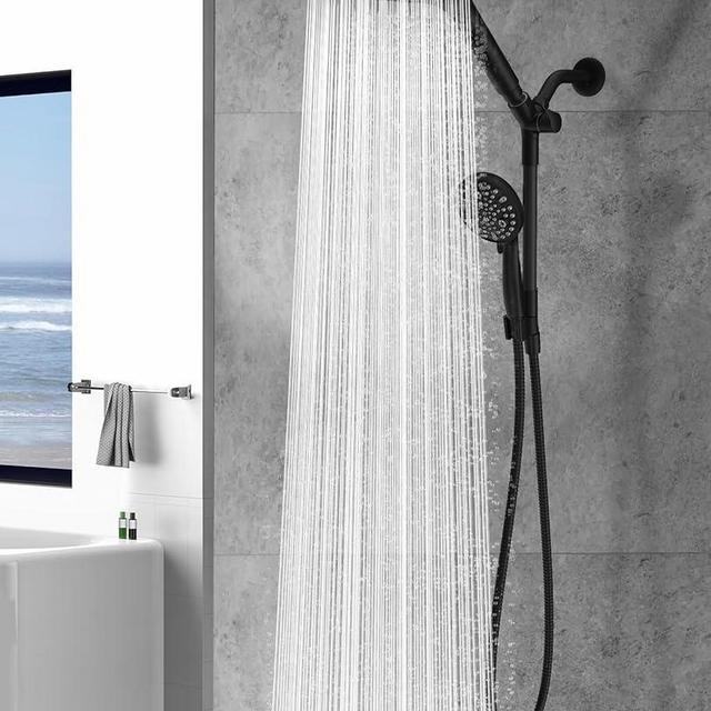 MakeFit 21-mode Dual Handheld Shower Head Combo, Upgraded 2-in-1 Rain Shower Heads System 8 Inch Rainfall Shower Head and 10 Modes High Pressure Hand Held Showerhead with Built-in Power Wash
