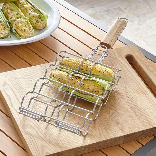 Corn Grilling Basket with Wood Handle