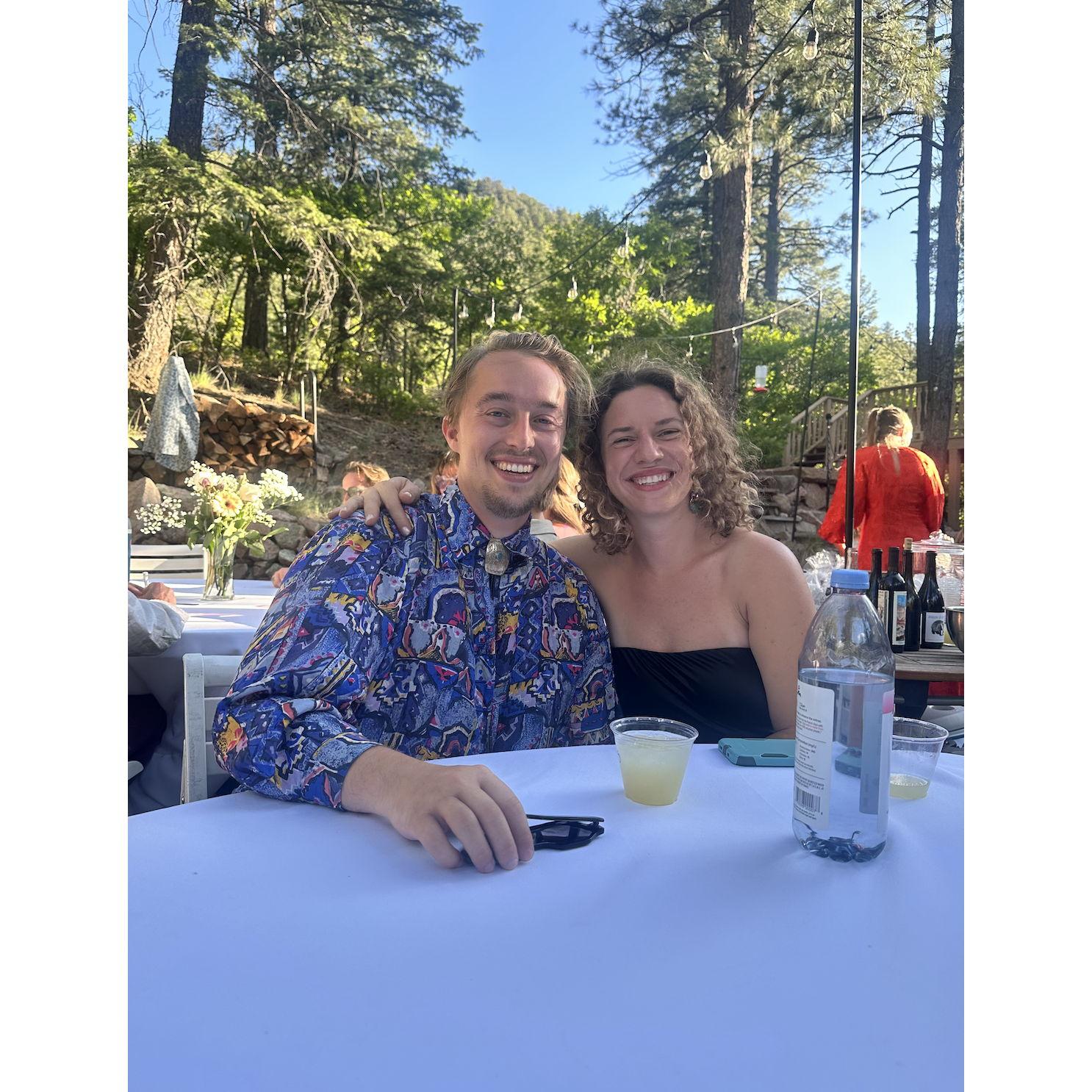 Celebrating our friends Davis and Amelia's wedding