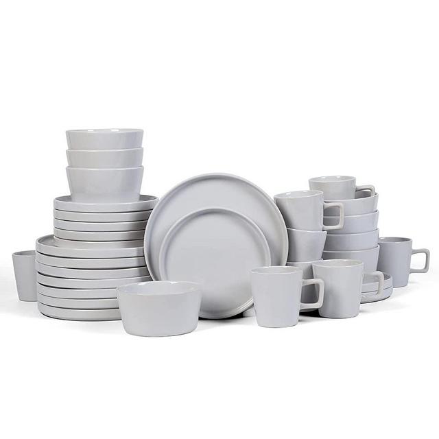 Stone Lain Celina Stoneware 32-Piece Dinnerware Set, Off White
