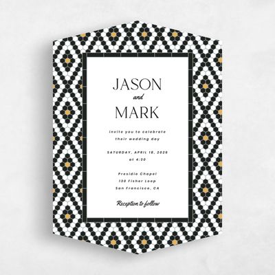 Black Diamond Wedding Invitation - Metropol Portrait
