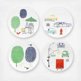 Hopscotch Tidbit Plate, Set of 4