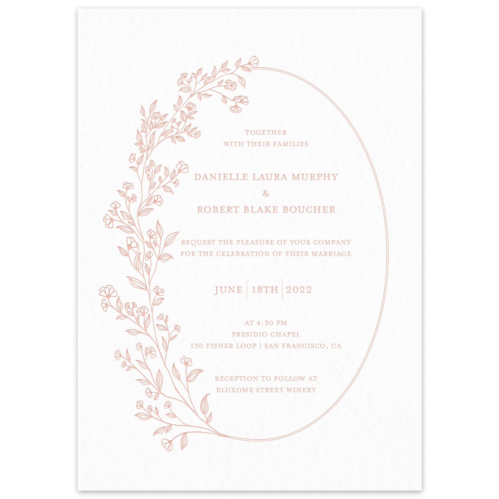 Zola Invites + Paper, Invitation Kalispell Bloom Letterpress Single