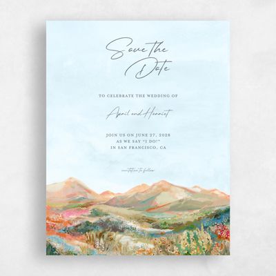 Pale Blue Wedding Save the Date - Serene Portrait