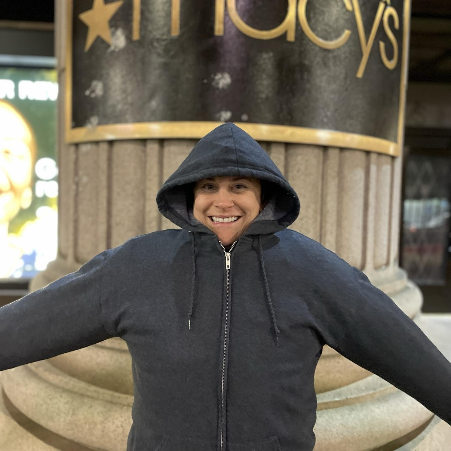 When she’s cold, he gives her ALL the coats & layers!