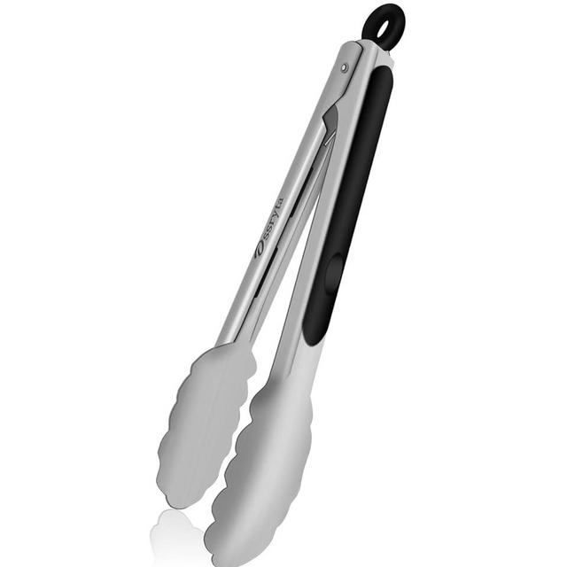 Ossryta Stainless Steel Small Tong for Cooking - Mini 7 Inch Locking Tongs, Heat Resistant to 600°F, Food Grade Kitchen Metal Tong for Food, Salad, Pasta, Steaks, Vegetables - Dishwasher Safe