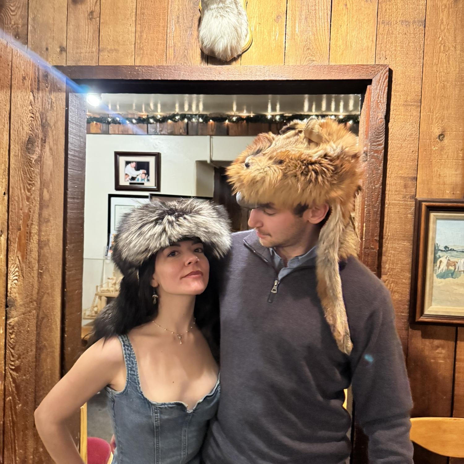 "The Fort" Restaurant in Morrison, CO. They let us try on these hats.