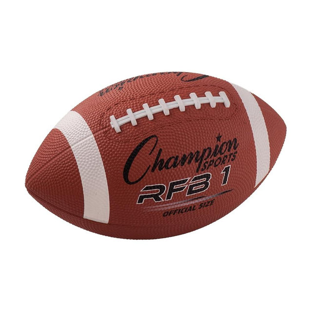 Champion Sports Rubber Football – Durable All-Weather Ball for Pee Wee to Official Sizes, Indoor & Outdoor Play