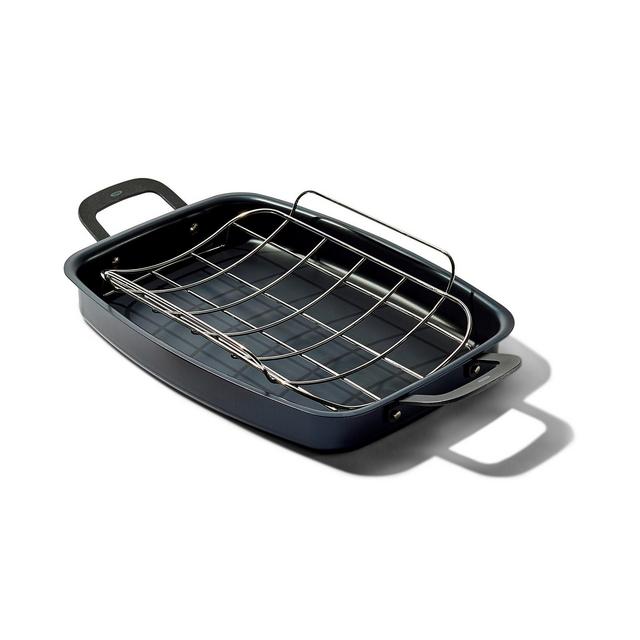OXO Obsidian Carbon Steel Roaster Pan & Rack