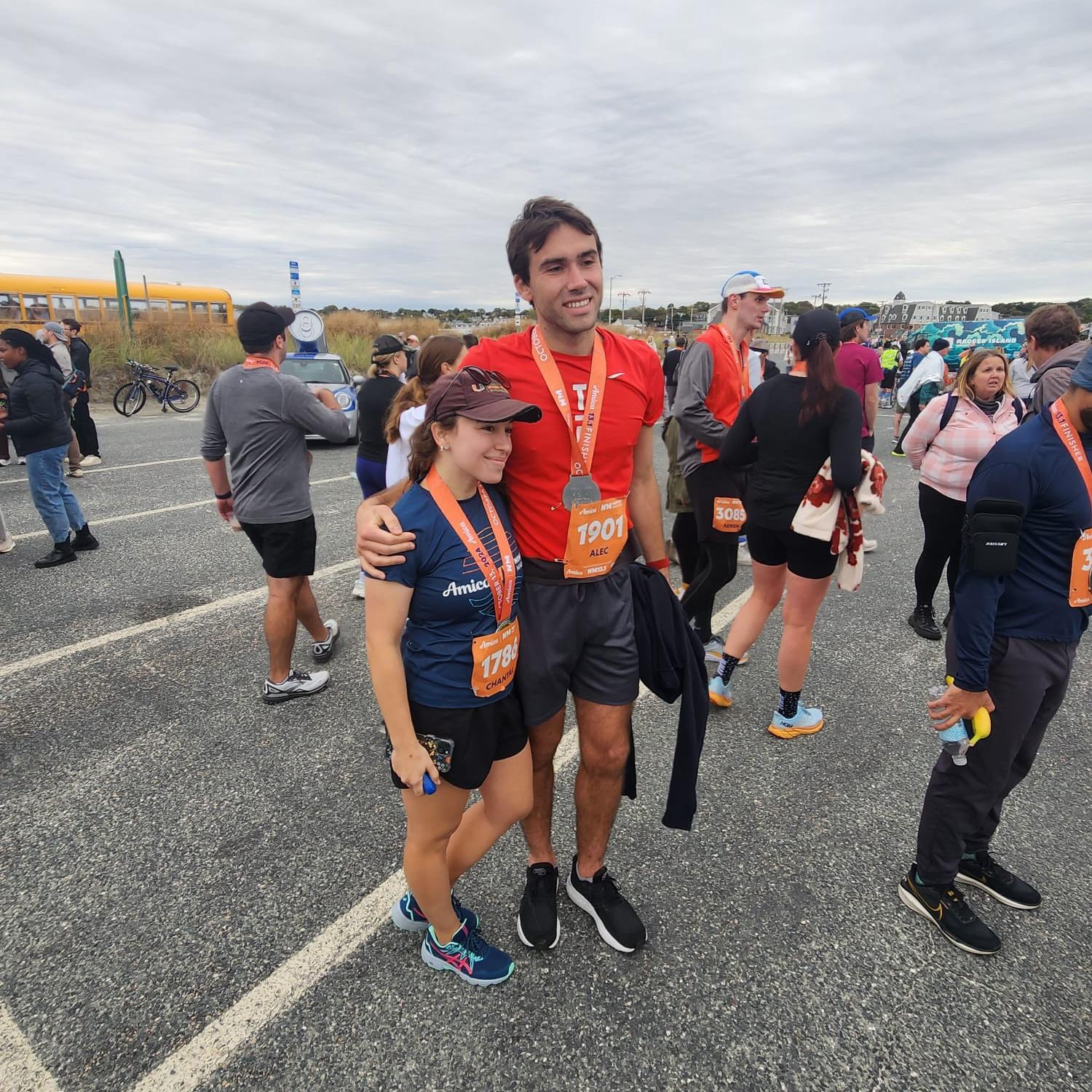 Our half marathon in October 2024. When Alec asked for Frankie’s blessing.